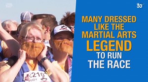 5.8K views · 33 reactions | The 30: People dressed as the legendary Chuck Norris, beard and all, for a 5K run in Texas and world record attempt. | News 12 Long Island | Facebook