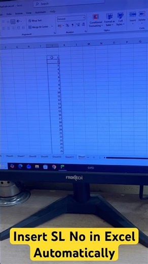 Insert SL No. In ms excel Automatically #shorts #shortvideo #youtubeshorts #excel #automation #virl