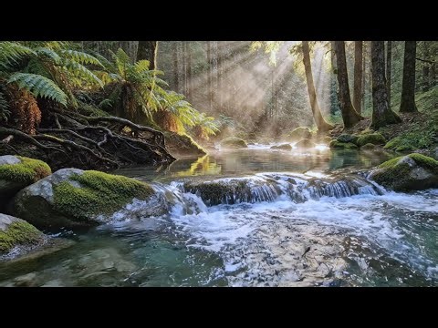 Flowing River and Soft Birds Sounds | Calm Nature Soundscape for Sleeping, Quiet Moments, & Studying