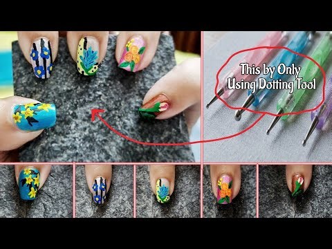 Nail Art Hack: 5 Easy Floral Nail Art Designs Using Only a Dotting Tool (No Brush Needed!) 😲😍✨