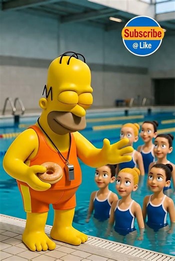 Homer Simpson — Synchronized Swimming Coach. #funnyshorts #thesimpsons