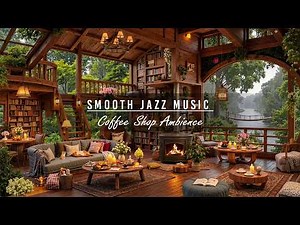 Rainy Forest Cafe Jazz | Cozy Coffee Shop Ambience & Smooth Jazz Instrumental Music for Relaxation