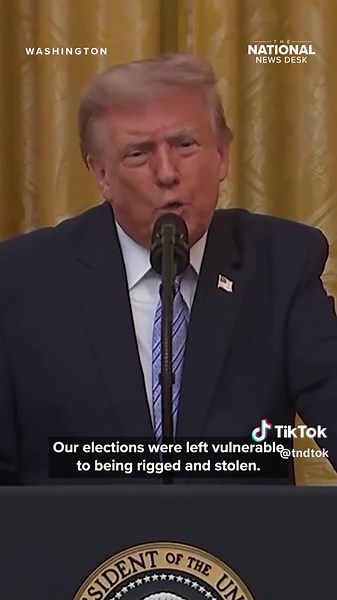 President Trump called out news outlets like ABC and NBC during his address to the nation for refusing to air the speech on television. Trump said the outlets want to “protect the radical left,” calling for a revocation of their licenses. #abc #nbc #trump #speech #saveamericaact