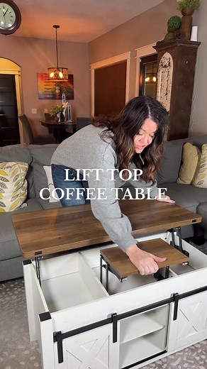 Lift Top Coffee Table: Expandable with Hidden Storage