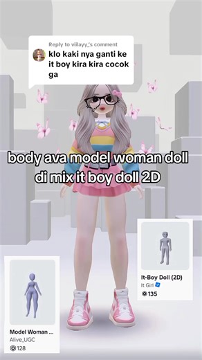 Kombinasi Body Ava Model Woman dan It Boy Doll di Roblox