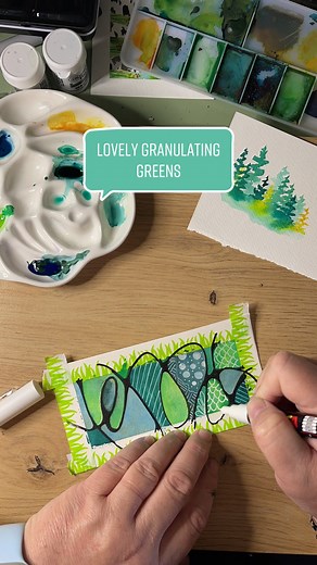 Watercolor Painting Tutorial: Vibrant Green Techniques