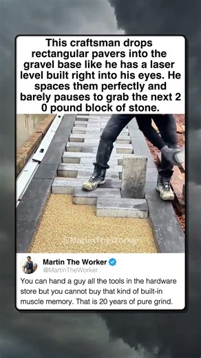 HE LAYS BRICKS FASTER THAN A MACHINE