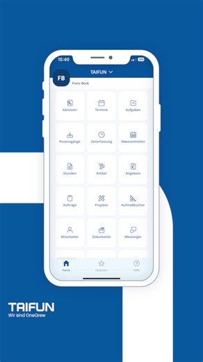 TAIFUN Mini-Tipp: iOS-Widgets nutzen! 📲🛠️ Schon gewusst? Mit den TAIFUN-Widgets auf deinem iPhone hast du direkt im Blick: 📅 deine nächsten Termine 🕒 deine aktuelle Arbeitszeit 📋 die Stunden vom aktuellen Auftrag Ganz ohne die App zu öffnen! Und wenn du doch tiefer reinschauen willst: Antippen, Kennwort eingeben – fertig. ✅ #TAIFUNSoftware #TAIFUNMiniTipp | TAIFUN Software GmbH