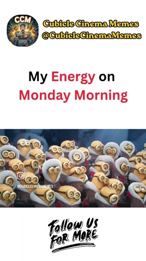 #MondayCubicleCinema.... Episode 2 of 8 !!Monday Morning = NO ENERGY MODE 🪫