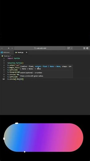 “Python se Heart bana diya 😳❤️ (1 Minute Code)”#shortsfeed #ytshorts #pythonprogramming #ai #heart