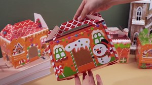 Cinnvoice 24 Pcs Christmas Cookie Boxes with Window Gingerbread House Boxes and Tags Strings Xmas Party Cupcake Candy Containers for Xmas Pastry Packaging Supplies