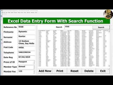 Create a Powerful Excel VBA Data Entry Form with Search Function - Part 2 of 2