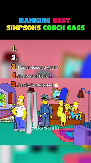 RANKING THE BEST SIMPSONS COUCH GAGS😂🔥🛋️ #simpsons #tiktok #funniest
