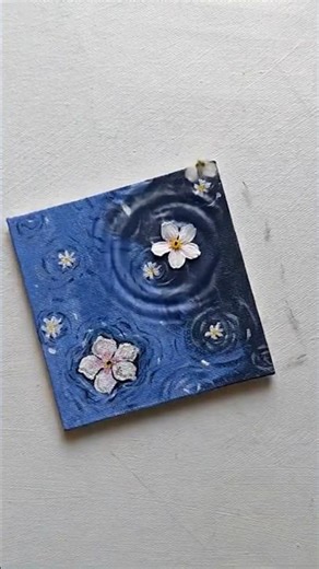 water ripples in acrylic tutorial #shorts below #art #acrylicscenery #painting #diy #acrylicpainting