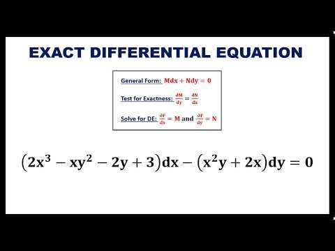 EXACT DIFFERENTIAL EQUATION || TEST FOR EXACTNESS