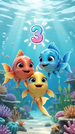 Little Fish Swimming in the Sea! | Fun Counting Poem #Kids #Shorts #Toddler #Trending #Cartoon