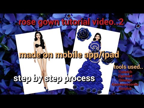 how to make rose gown |fashion illustration tutorial