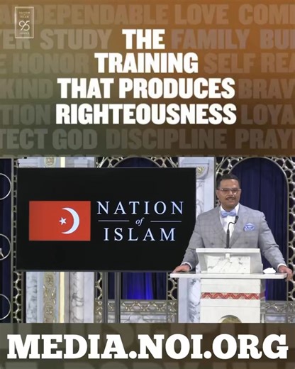 2.7K views · 162 reactions | The Training that Produces Righteousness! The full replay of the Sunday message delivered by Student Minister Demetric Muhammad is now available on our media site https://media.noi.org/video/the-training-that-produces-righteousness-1 #NOISundays #Farrakhan | The Nation of Islam | Facebook