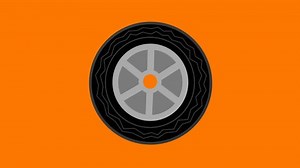 Car tire rotating 2D animation