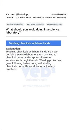10th My English Course Book Science Lab Safety Tips