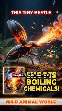 This Beetle Shoots Boiling Chemicals! 🔥 Nature's Flamethrower #amazinganimals #wildlife