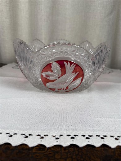 Hofbauer Byrdes Rubycollection Crystal Bowl - Etsy