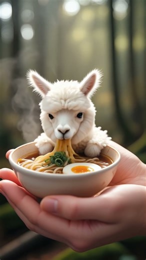 🦙🍜 Alpaca Eats Ramen Outdoors! #AlpacaEats #EpicMeal