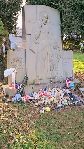 The final resting place of legendary baseball great Babe Ruth at Gate of Heaven Cemetery in Hawthorne, NY. #grave #cemetery #mausoleum #graves #cemeteries #cemeterylovers #cemeterywandering #cemeterybeauty #cemetery_shots #cemetery_nation #cemeteryexplorer #cemeteryexplorers #famous #famouspeople #famousgraves #famousgrave #graveyard #gravephotographer #gravestone #gravestones #taphophile #taphophilia #celebritygraves #baberuth #baberuthbaseball #baseball #baseballlife