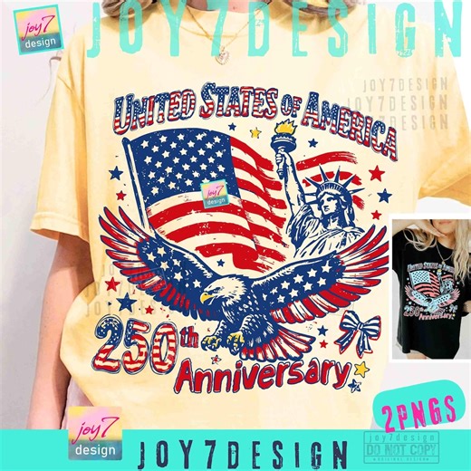 USA Jubiläum Trendy 4th of Jul PNG Retro Amerika 250 Feierliche Feier ORIGINAL Design - Etsy.de