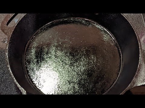 How to Season a Cast Iron Skillet using Kirkland Grape Seed Oil from Costco