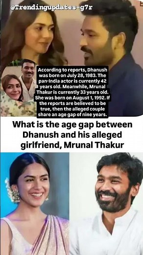 Mrunal Thakur & Dhanush age gap revealed amid wedding rumours #news#mrunalthakur