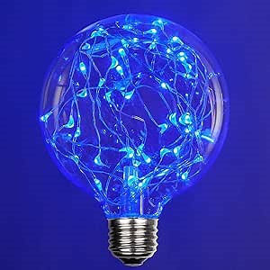 LEDimagine Wintergreen Fairy String Light - LED Globe Pendant Bulb, Blue, G95 Globe, E26 Base