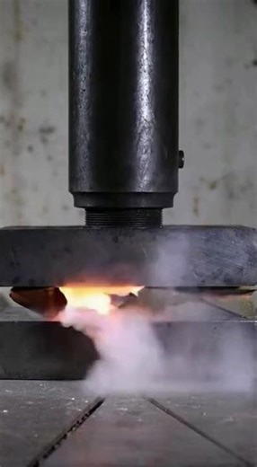 Hydraulic press vs. old American mortar shell #crushingtime