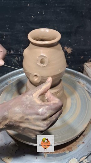 dotted holes pot making for #pottery #satisfying #viral #trending #video