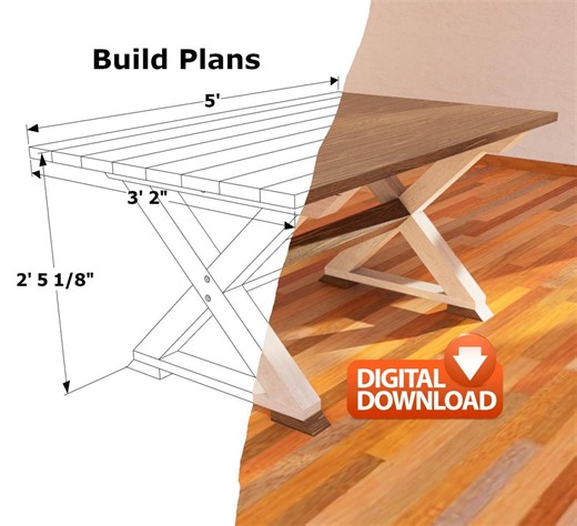 DIY Farmhouse Dining Room Table Plans, Farmhouse Table Plans, Table Build Plans, Woodworking Plans - Etsy Canada