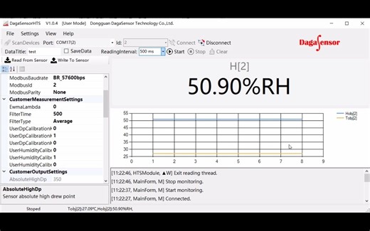 DagaSensorHTS软件使用说明