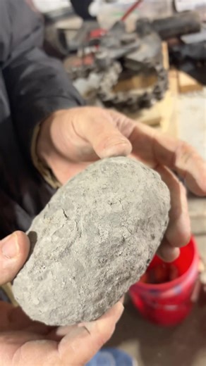 Pink calcite in this geode
