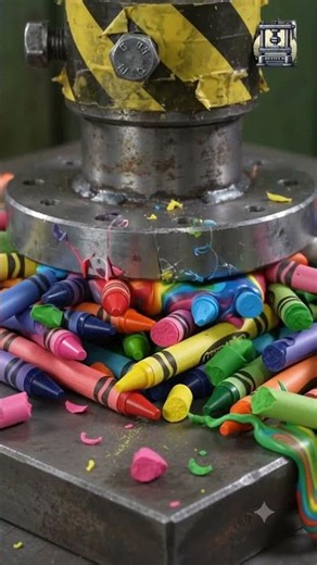 Crushing crayons 🖍️ #satisfying #crushingtime #crushingasmr #oddlysatisfying #crayon