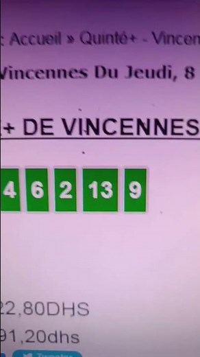 L'arrivée Quinté D'aujourd'hui