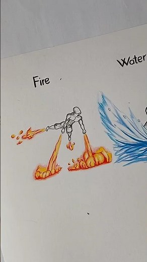 ✨️ How to Draw Triple Element Effects - Fire, Water and Gold #howtodraw #drawing #fyp #fire #gold