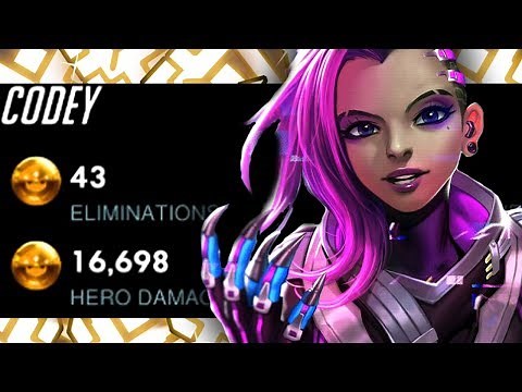 CODEY INSANE SOMBRA - TOP DPS! 43 ELIMS 16k DMG!! [ OVERWATCH SEASON 15 TOP 500 ]