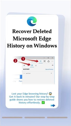 🌐 Deleted Microsoft Edge History? Find Your Browsing Data Again!#microsoftedge #browsefeatures