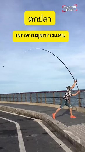 ยืดเส้น ยืดสายหน่อย ไม้เดียวพอ 😂😂 #fishing #ตกปลาชายฝั่ง