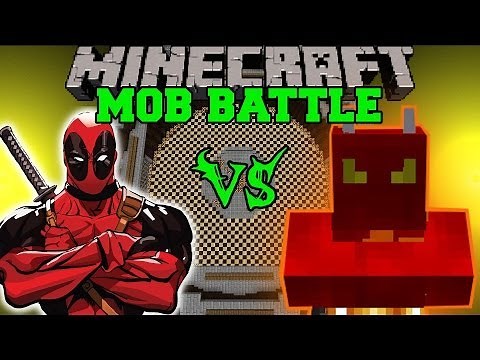 DEADPOOL VS FIRE DEMON - Minecraft Mod Battle - Mob Battles - Superheroes and Legendary Beasts Mods