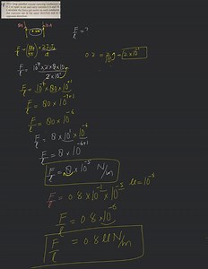8 Two long parallel current carrying conductors a 0.2 \mathrm{m... | Filo