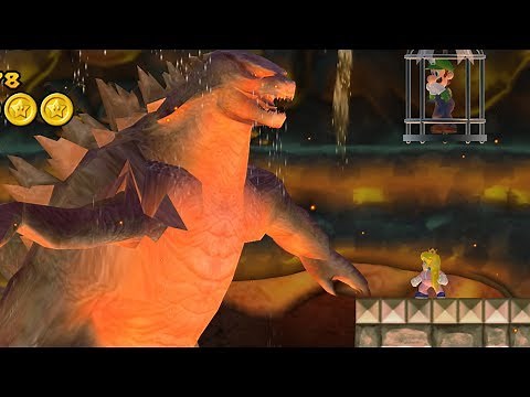New Super Mario Bros. Wii - Evil Godzilla Fight and Ending