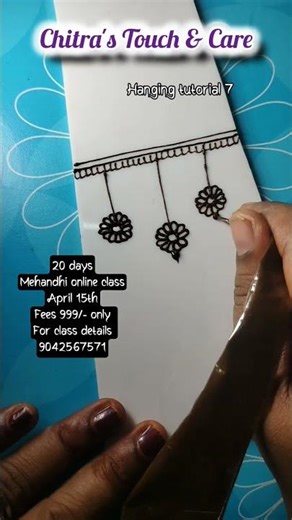 hanging tutorial 7 #chitrastouchandcare #mehndi #tamilnadumehendiartist #dindigul #mua #hanging #art