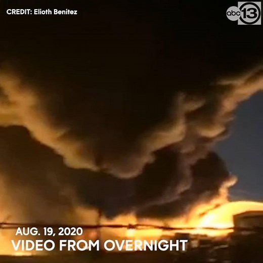 63K views · 560 reactions | Video shows the fire that started after officials say high-tension power lines fell into the plastic inventory of a facility in North Texas. This fire has been going since 1 a.m. and local media there are reporting the fire could burn until tomorrow. No one was hurt. https://abc13.com/6377589/ | ABC13 Houston | Facebook