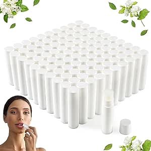 Sosation 100 Pieces Bulk Lip Balm Moisturizing Lip Balm Original Beeswax Lip Cream Stocking Stuffers Add Your Own Labels for Gifts Baskets Business Branding Men and Women(Jasmine)