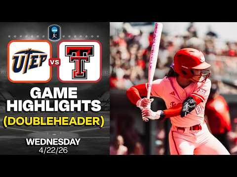 #5 Texas Tech vs UTEP (OFFENSIVE EXPLOSION!) Doubleheader | 2026 College Softball
